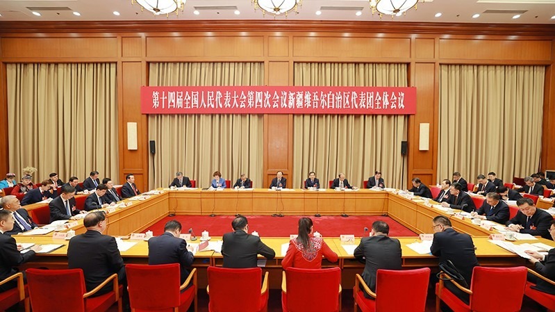 新疆代表团举行全体会议审议政府工作报告